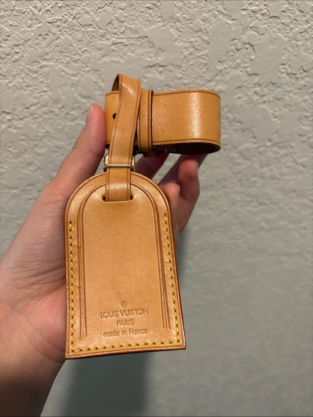 Sold Louis Vuitton Vachetta Leather Luggage Tag in Natural Tan